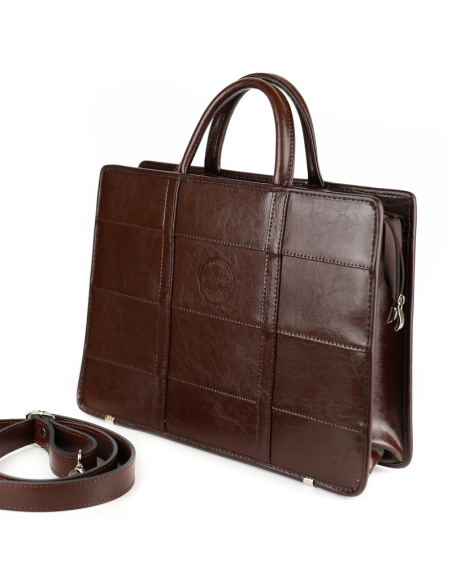 Dyplomatka damska pasy - jasny brąz