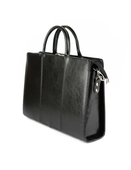 Damski skórzany kuferek mały - czarny