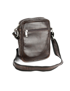 Listonoszka męska mała - gnieciony brąz 2