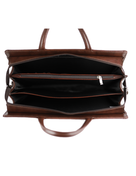 Teczka damska 3-komorowa - wiśniowa