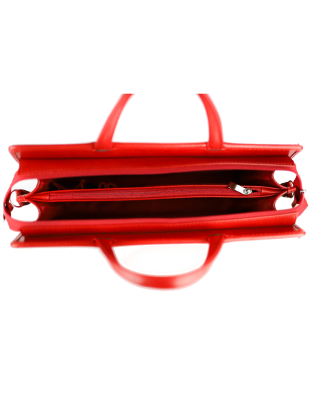 520 Torba damska 2-komorowa pasy - czerwona