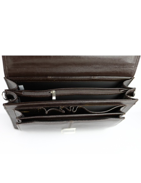 Teczka mała 2-komorowa mała - brąz