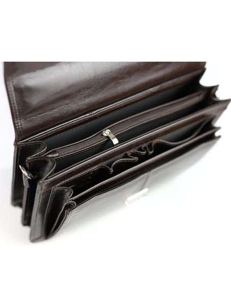 Teczka mała 2-komorowa mała - brąz