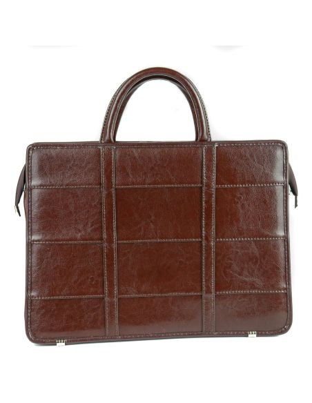 520 Torba damska 2-komorowa pasy - jasny brąz