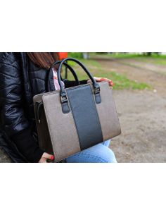 Torebka z 3 pasów - skalisty brąz