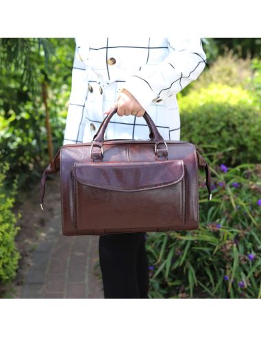 Skórzana torba lekarska duża - jasny brąz