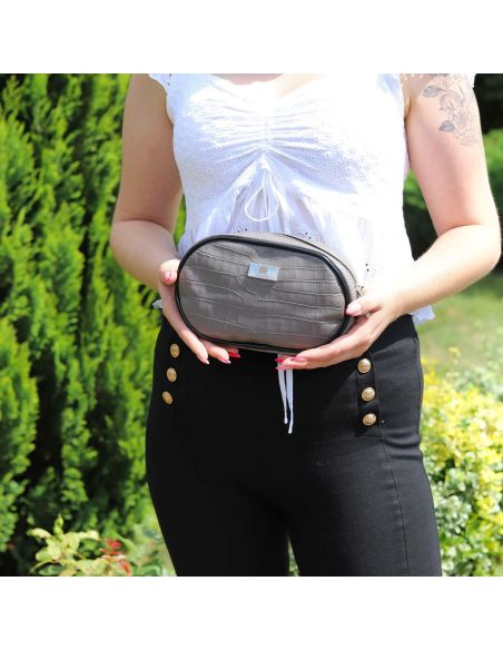 Skórzana Nerko-torebka-szary croc. -Producent Galskór-franczesko.pl