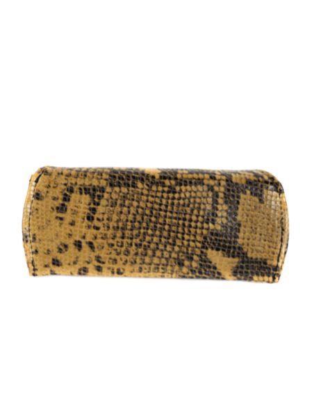 Etui na okulary - print wężowy jasny brąz