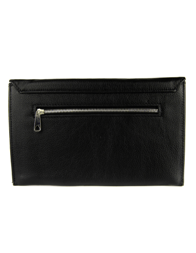 Kopertówka skórzana czarna - damska, klasyczna