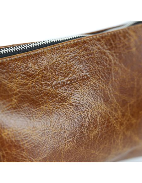 Kosmetyczka prostokąt - gnieciony koniak