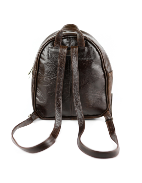 Plecak okrągły - gnieciony brąz