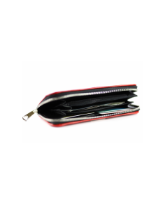 Portfel skórzany Korona - czerwony gładki 2