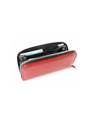 Portfel skórzany Korona - czerwony gładki