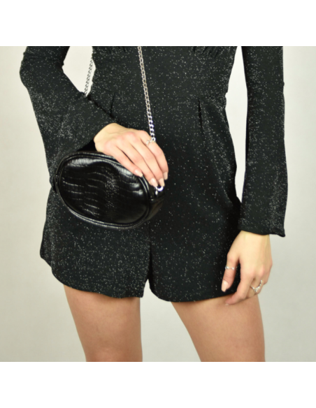 Skórzana Nerko-torebka-czarny croc. -Producent Galskór-franczesko.pl