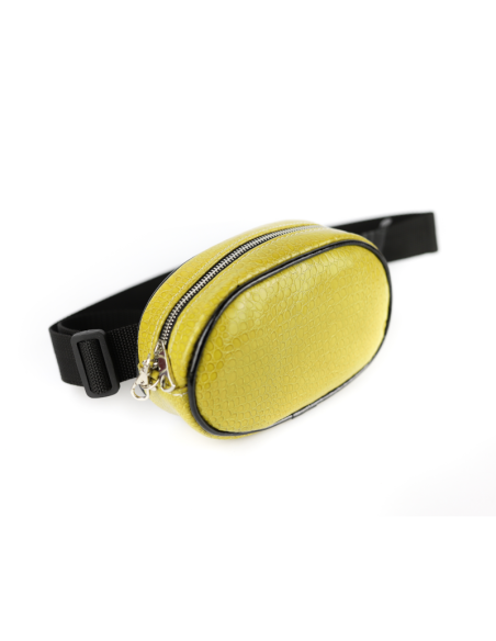 Skórzana Nerko-torebka-print jaszcz. żółty -Producent Galskór-franczesko.pl