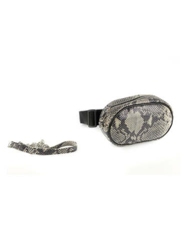 Skórzana Nerko-torebka-print wężowy szary Producent Galskór-franczesko.pl