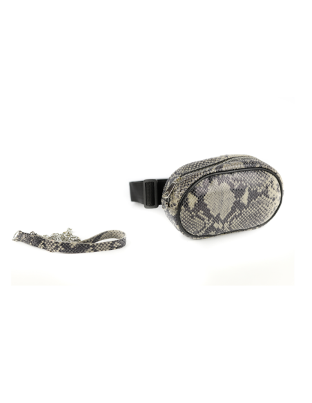 Skórzana Nerko-torebka-print wężowy szary Producent Galskór-franczesko.pl