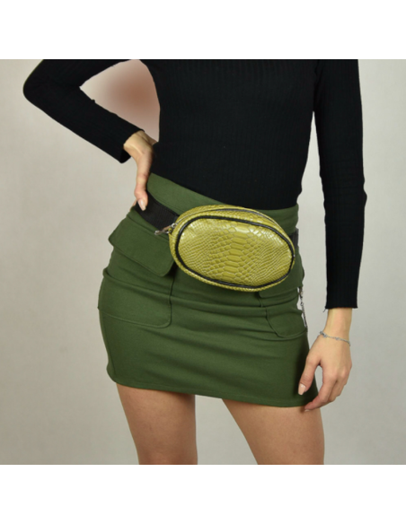 Skórzana Nerko-torebka- żółty croc. -Producent Galskór-franczesko.pl