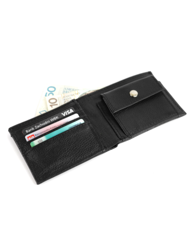 Elegancki, klasyczny, męski portfel,  z naturalnej skóry licowej.