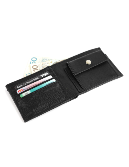 Elegancki, klasyczny, męski portfel,  z naturalnej skóry licowej.