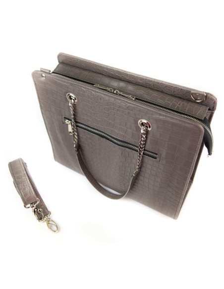 T-02 Torebka z oczkami -croc.siwy