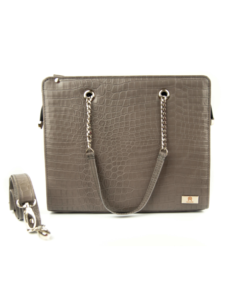 T-02 Torebka z oczkami -croc.siwy