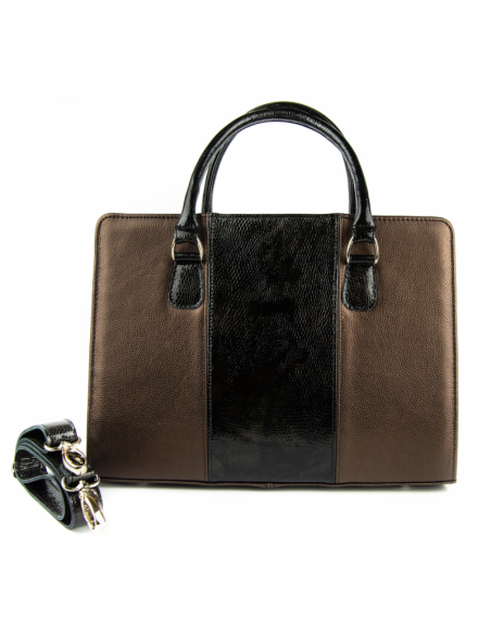 Torebka z 3 pasów - szampan brąz