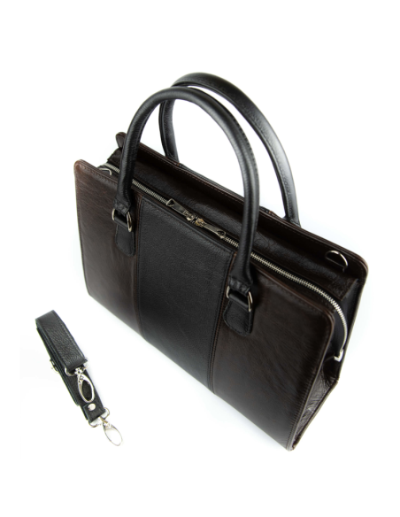 Torebka z 3 pasów - gnieciony brąz