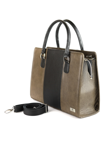 Torebka z 3 pasów - skalisty brąz