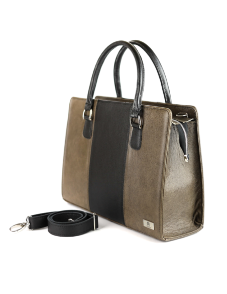 Torebka z 3 pasów - skalisty brąz