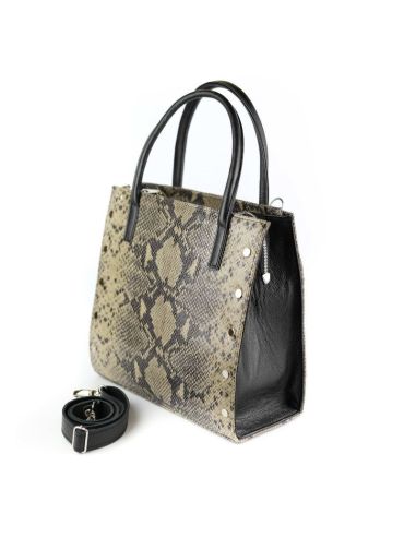 Torebka Aga- print wężowy szary