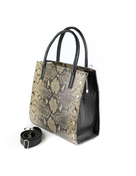 Torebka Aga- print wężowy szary