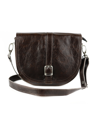 Torebka kopytko - gnieciony brąz