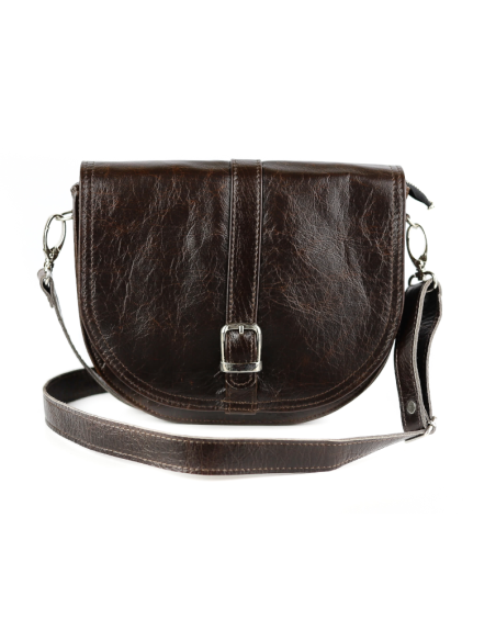 Torebka kopytko - gnieciony brąz