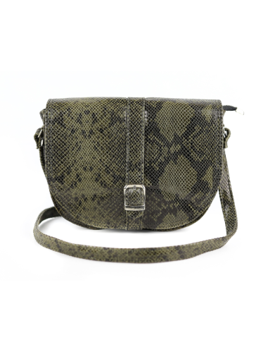 Torebka kopytko - print wężowy zielony