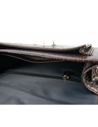 Torebka z klapką - croc bordo