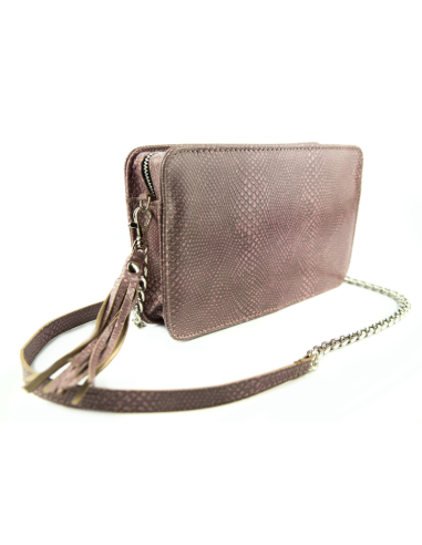 Torebka Marita - print jaszczurka róż