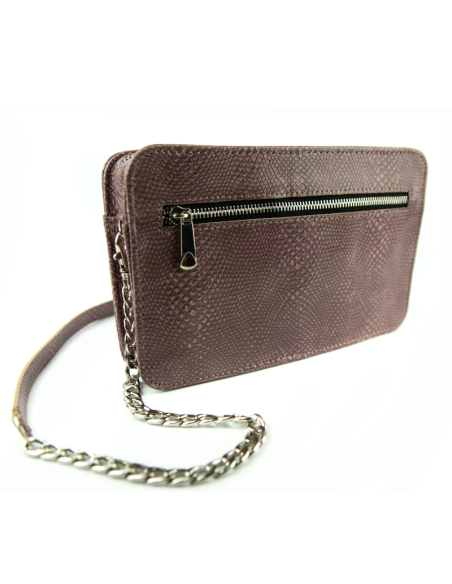 Torebka Marita - print jaszczurka róż