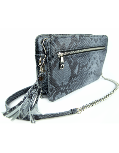 Torebka Marita  - print wężowy błękit