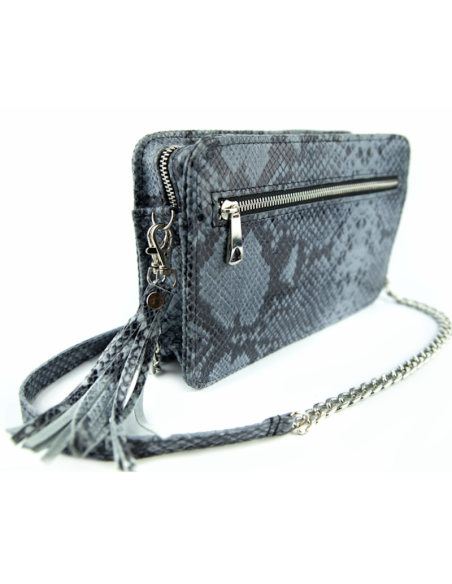 Torebka Marita  - print wężowy błękit