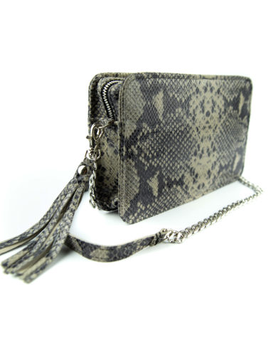 Torebka Marita - print wężowy szary