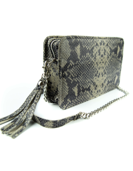 Torebka Marita - print wężowy szary
