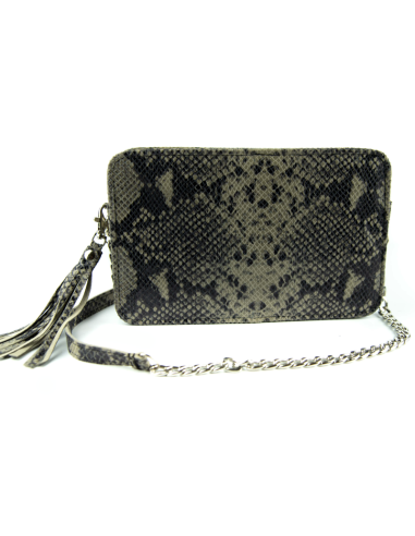 Torebka Marita - print wężowy szary