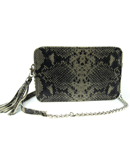 Torebka Marita - print wężowy szary
