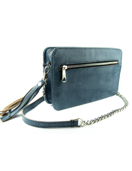 Torebka Marita - print jaszczurka błękit