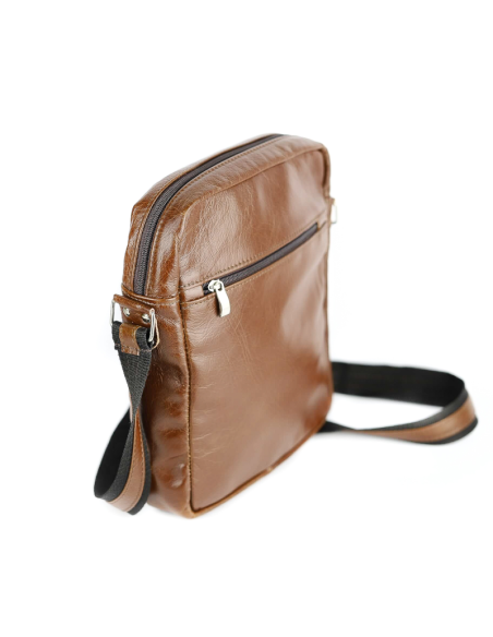 Listonoszka męska duża - gnieciony koniak