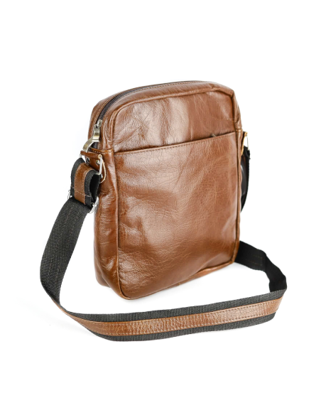 Listonoszka męska duża - gnieciony koniak