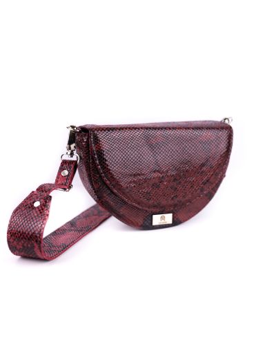 Torebka franczeska S - print wężowy malina