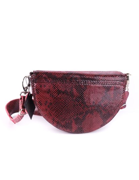 Torebka franczeska S - print wężowy malina