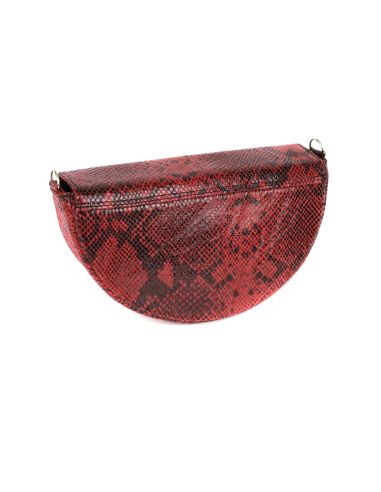 Torebka franczeska M - print wężowy malina